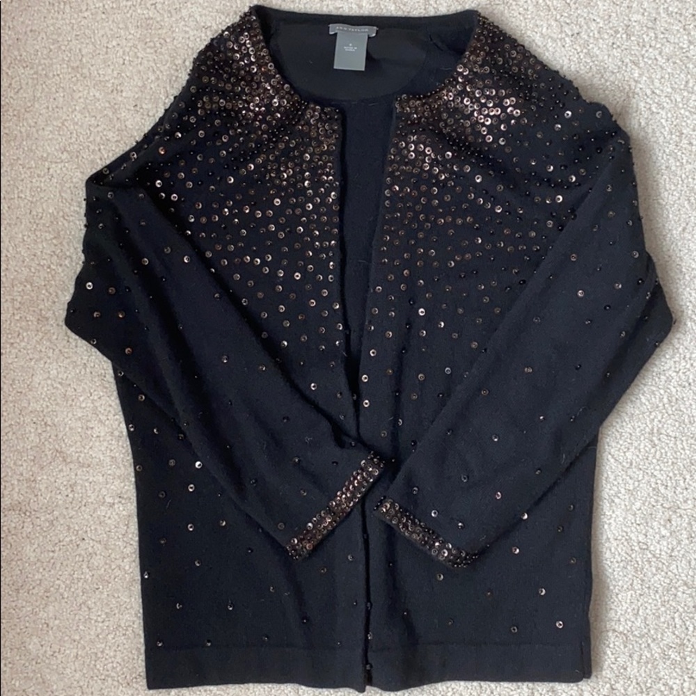 Black Sequin Cardigan